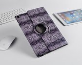 H.K. Draaibaar/Boekhoesje hoesje slangenprint paars geschikt voor Apple iPad AIR 5/6/7/8/AIR/AIR2/2017/2018 + stylus pen