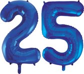Blauwe folie ballonnen cijfer 25.