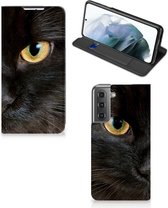 Beschermhoesje Geschikt voor Samsung Galaxy S21 FE Telefoonhoesje Zwarte Kat
