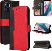 Voor OPPO Find X3/X3 Pro Business Stitching-Color Horizontale Flip PU-lederen hoes met houder & kaartsleuven & fotolijst & Lanyard (rood)