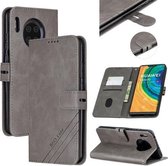 Voor Huawei Mate 30 Stiksels Stijl 2-Kleur Koe Textuur Horizontale Flip PU Lederen Case met Houder & Kaartsleuf & Lanyard (Grijs)