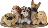 Clayre & Eef Beeld Hond 33x12x17 cm Bruin Beige Polyresin Woonaccessoires