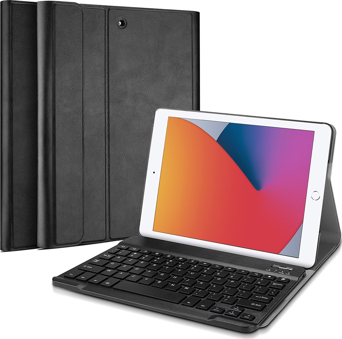 Cazy tablet Hoes met Toetsenbord geschikt voor iPad 9e generatie (2021) 10.2 inch / 8e generatie (2020) 10.2 inch / 7e generatie (2019) 10.2 inch - AZERTY Bluetooth Keyboard Case - Zwart