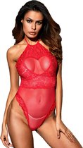 Flaming Fishnet Body Rood Maat M