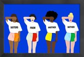 JUNIQE - Poster met houten lijst Sisters from Another Mother -20x30