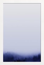 JUNIQE - Poster in houten lijst Bluescape 1 -40x60 /Blauw & Wit