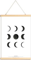 JUNIQE - Posterhanger Lunar phases -40x60 /Wit & Zwart