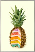 JUNIQE - Poster met kunststof lijst Pineapple Cake -13x18 /Kleurrijk