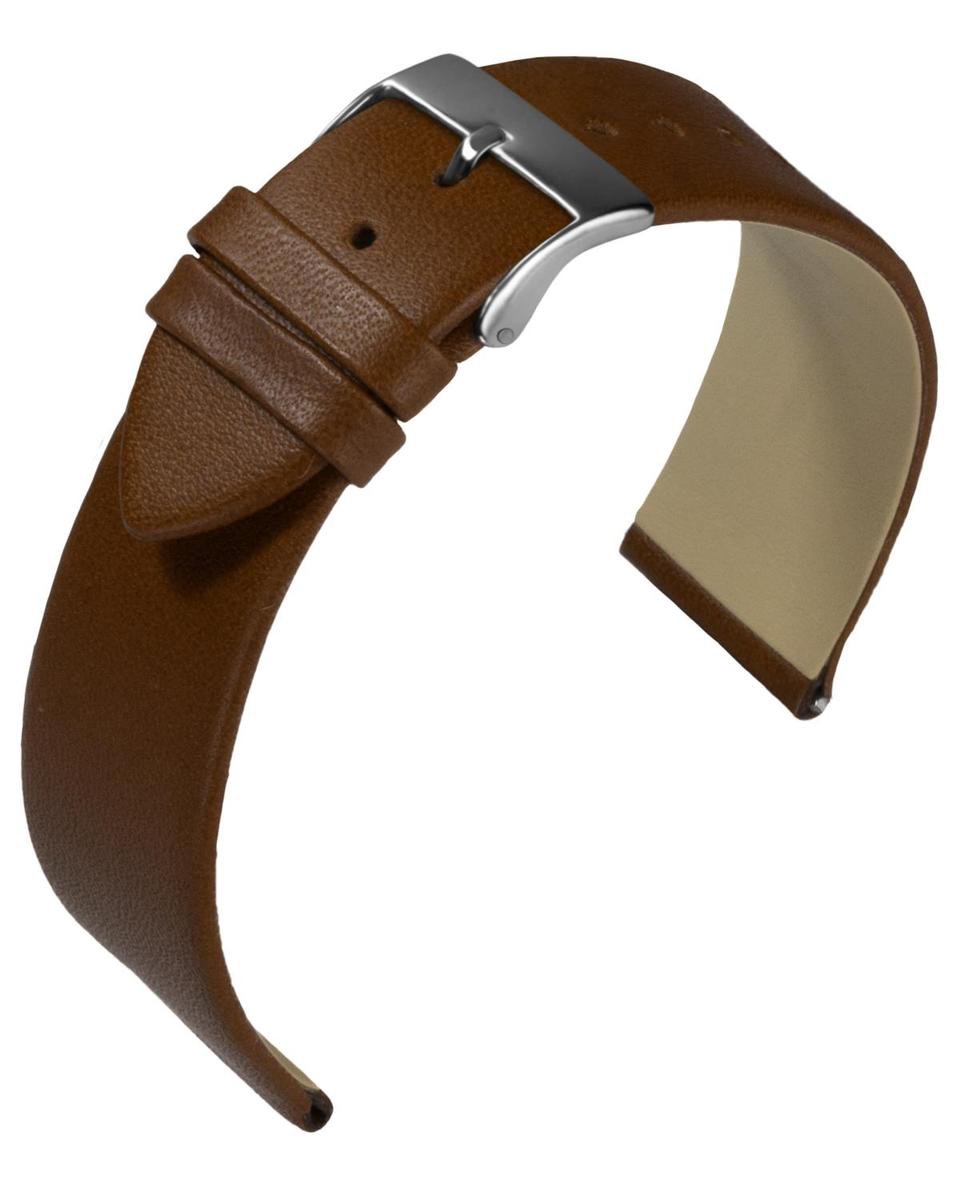 EULIT horlogeband - leer - 18 mm - bruin - metalen gesp