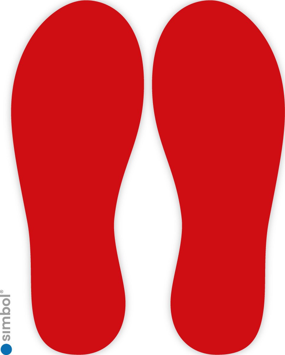 Simbol - Vloerstickers Sets van 2 Voetstappen - Voetstapstickers - Looproute - Anti-Slip - Formaat 30 cm. hoog