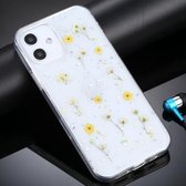 Gypsophila bloemenpatroon TPU beschermhoes voor iPhone 12 mini (geel)