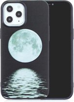 Voor iPhone 12 mini Painted Pattern Soft TPU Case (Moon)