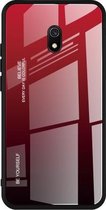 Voor Geschikt voor Xiaomi Redmi 8A Gradient Color Glass Case (rood)