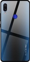 Voor Geschikt voor Xiaomi Redmi Note 7 Texture Gradient Glass-beschermhoes (blauw)