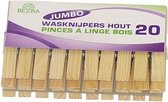 Wasknijpers Jumbo hout 20 st