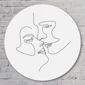 Muurcirkel ⌀ 40 cm - Muurcirkel Couple Goals - Kunststof Forex - Abstract - Rond Schilderij - Wandcirkel - Wanddecoratie
