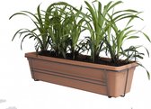FloriaFor - Leliegras In ELHO ® Green Basics Balkonbak (Mild Terra) Met Metalen Balkonrek - - ↨ 30cm - ⌀ 60cm