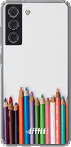 6F hoesje - geschikt voor Samsung Galaxy S21 FE -  Transparant TPU Case - Pencils #ffffff