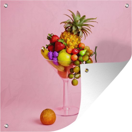Tuinposters Fruit - Cocktail - Martini Glas - 50x50 cm - Tuindoek - Buitenposter