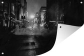 Tuindecoratie Mistig Toronto in Film Noir - 60x40 cm - Tuinposter - Tuindoek - Buitenposter