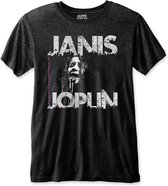 Janis Joplin Heren Tshirt -L- Shea '70 Eco Zwart