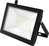 LED Bouwlamp 100 Watt - LED Schijnwerper - Igna Stado - Helder/Koud Wit 6400K - Waterdicht IP65 - Mat Zwart - Aluminium