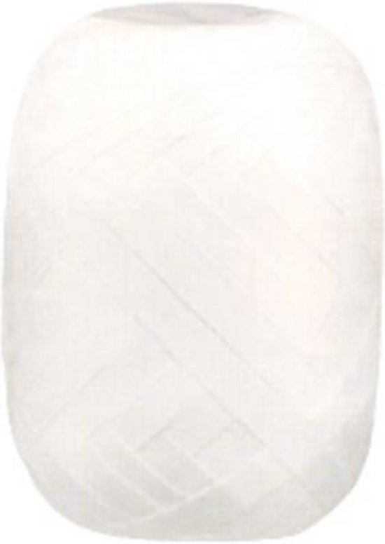 Wefiesta - Cadeaulint - 20 M x 5 MM - Polyester - Wit