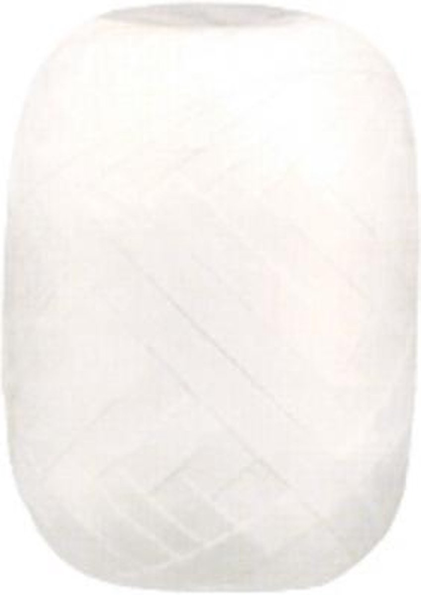 Wefiesta - Cadeaulint - 20 M x 5 MM - Polyester - Wit