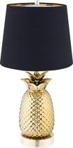 Navaris ananaslamp - Ananas tafellamp - Dimbaar met touch-functie - Pineapple lamp - 40 cm hoog - Goud & Zwart