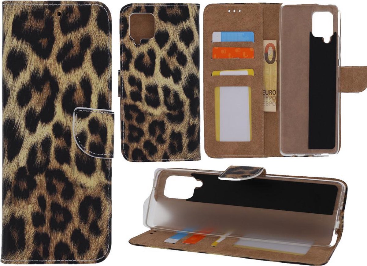 Bookcase Geschikt voor: Samsung Galaxy A42 - Luipaard - portemonee hoesje