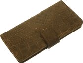 Made-NL Samsung Galaxy A51 5G Handgemaakte book case Zwart krokodillenprint robuuste hoesje