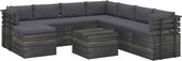 Medina 9-delige Loungeset met kussens pallet massief grenenhout