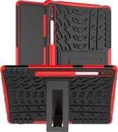 Samsung Galaxy Tab S7 Plus (2020) Hoes - Schokbestendige Back Cover - Met pencil houder - Rood