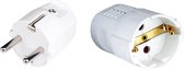 Stekker Set - Igna Soky - Schuko Stekker - Contrastekker - Randaarde - Kinderbeveiliging - 3680W - 16A - Wit