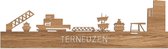 Skyline Terneuzen Eikenhout - 80 cm - Woondecoratie design - Wanddecoratie - WoodWideCities