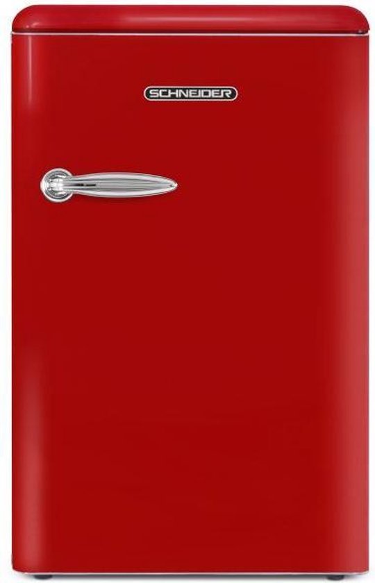 Koelkast: ​SCHNEIDER CONSUMER SCTT115VR combi-koelkast Vrijstaand 109 l E Rood, van het merk Schneider Comsumer