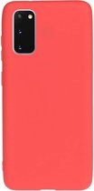 Solid hoesje Geschikt voor: Samsung Galaxy A41 Soft Touch Liquid Silicone Flexible TPU Rubber - Rood