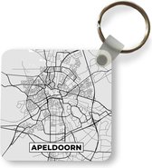 Sleutelhanger - Uitdeelcadeautjes - Stadskaart - Apeldoorn - Grijs - Wit - Plastic