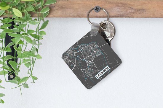 Porte-clés - City Map - Leusden - Grijs - Blauw - Plastique - Carte