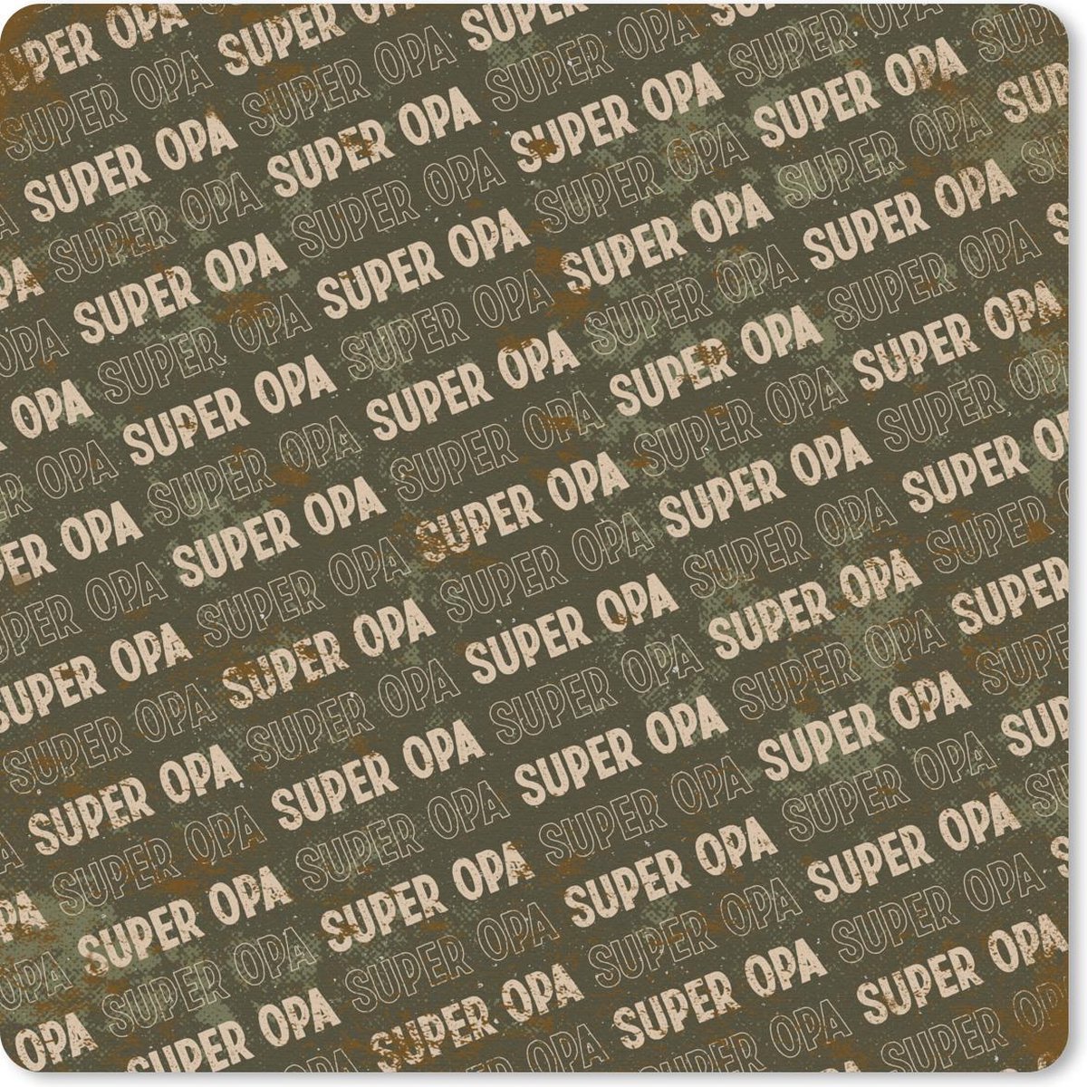 Muismat 20x20 cm - Mousepad Quotes - Super opa - Spreuken - Opa - Muismatten