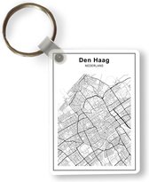 Sleutelhanger - Stadskaart - Zwart Wit - Den Haag - Uitdeelcadeautjes - Plastic
