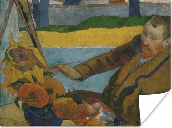 Poster Vincent van Gogh zonnebloemen schilderend - schilderij van Paul  Gauguin - 120x90 cm | bol.com