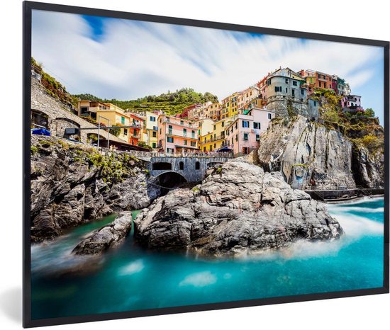 Fotolijst incl. Poster - Heldere blauwe zee bij Cinque Terre in Italië - 30x20 cm - Posterlijst