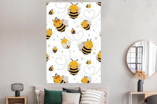 Patron pour enfants avec différentes abeilles 120x180 cm XXL / Groot format!