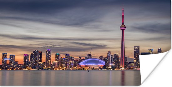 Poster Horizon van de stad Toronto tijdens zonsondergang - 80x40 cm