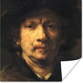 Poster Zelfportret - Schilderij van Rembrandt van Rijn - 75x75 cm