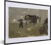 Fotolijst incl. Poster - Hoefsmid met schimmel - Schilderij van George Hendrik Breitner - 40x30 cm - Posterlijst