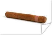 Cubaanse sigaar met een sigarenbandje poster 60x40 cm - Foto print op Poster (wanddecoratie woonkamer / slaapkamer)