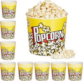 Relaxdays 48 x popcorn bakjes - popcornbekers - snoep bakjes - plastic - herbruikbaar