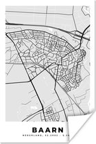 Poster City Map - Baarn - Grijs - Wit - 120x180 cm XXL